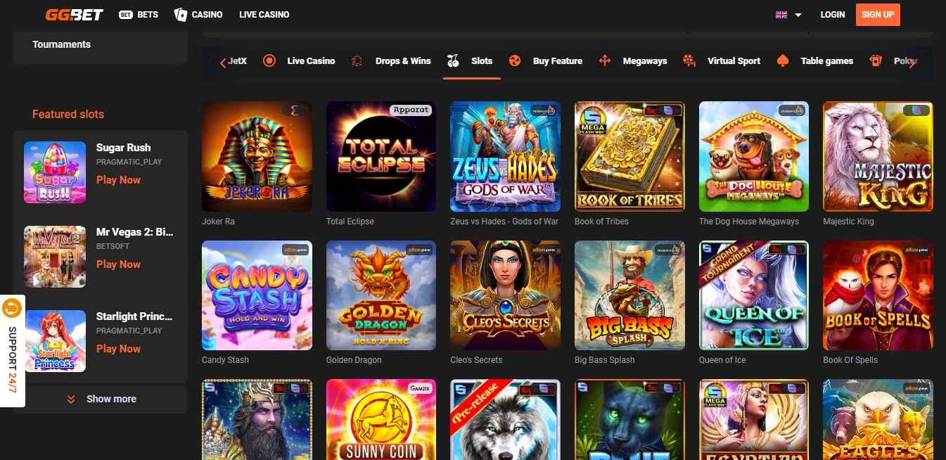 GGbet casino games