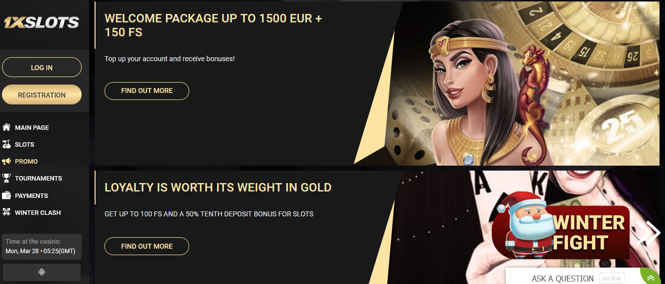 1xSlots Welcome Package
