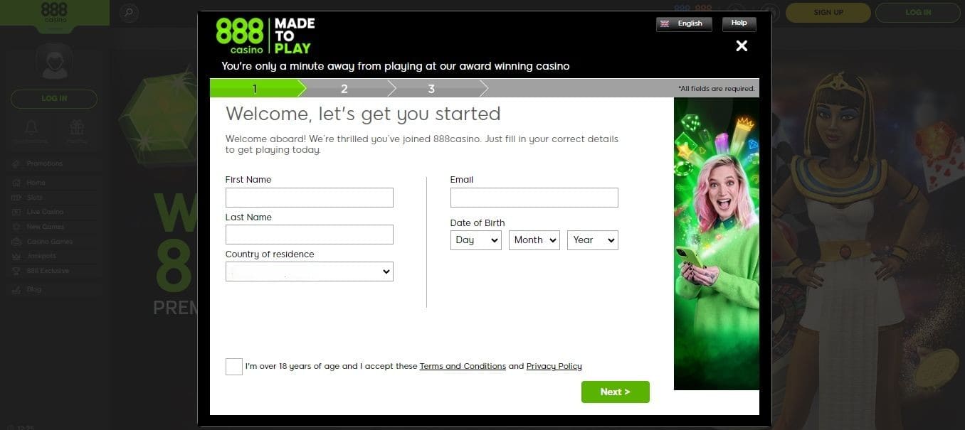 888 casino registration