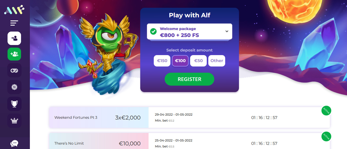 Alf Casino Welcome Bonus
