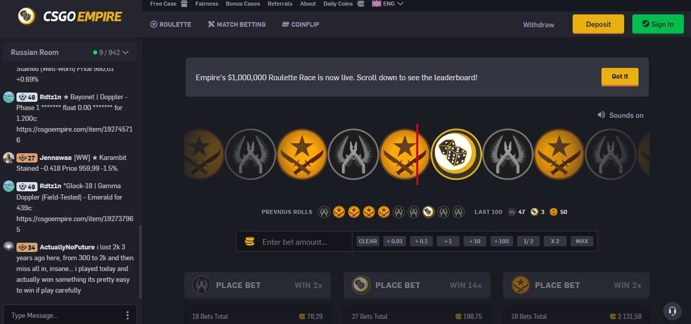 CSGO Empire Roulette