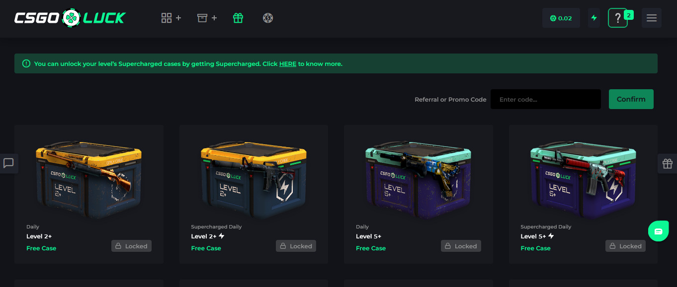 CSGOLuck Free Daily Cases
