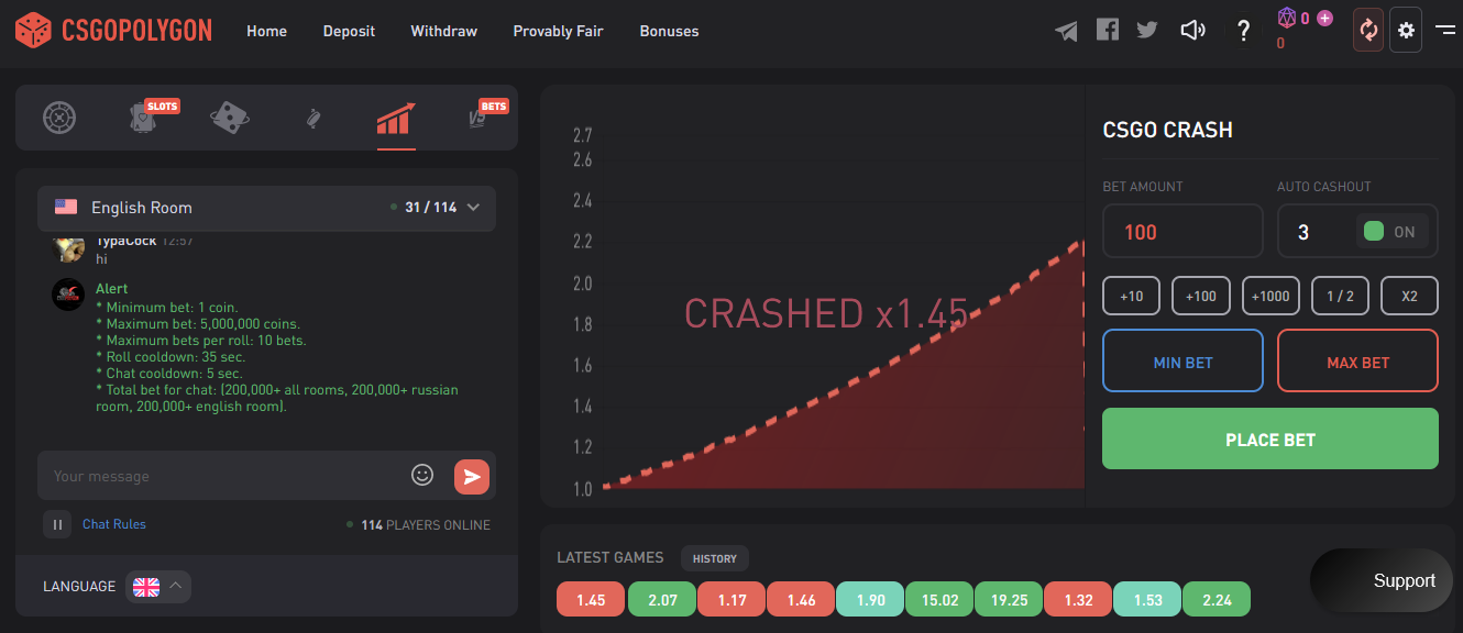 CSGOPolygon Crash Game