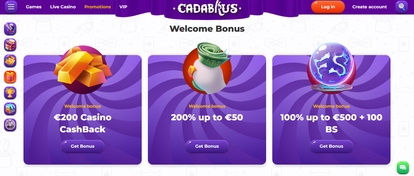 Cadabrus Casino Welcome Bonus