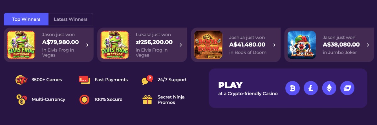 Casinu online casino games selection