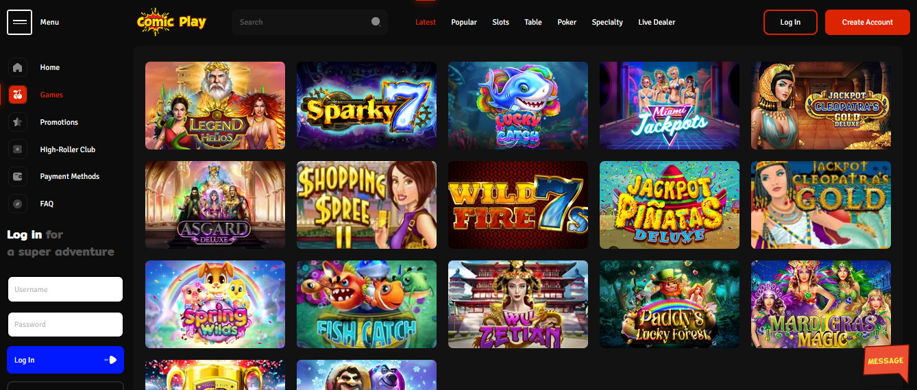 Claim A Comic Play Casino Welcome Bonus