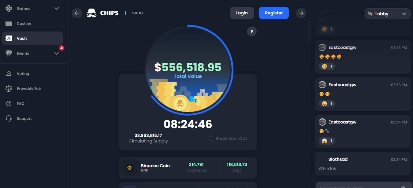Зарабатывайте токены CHIP на Chips.gg