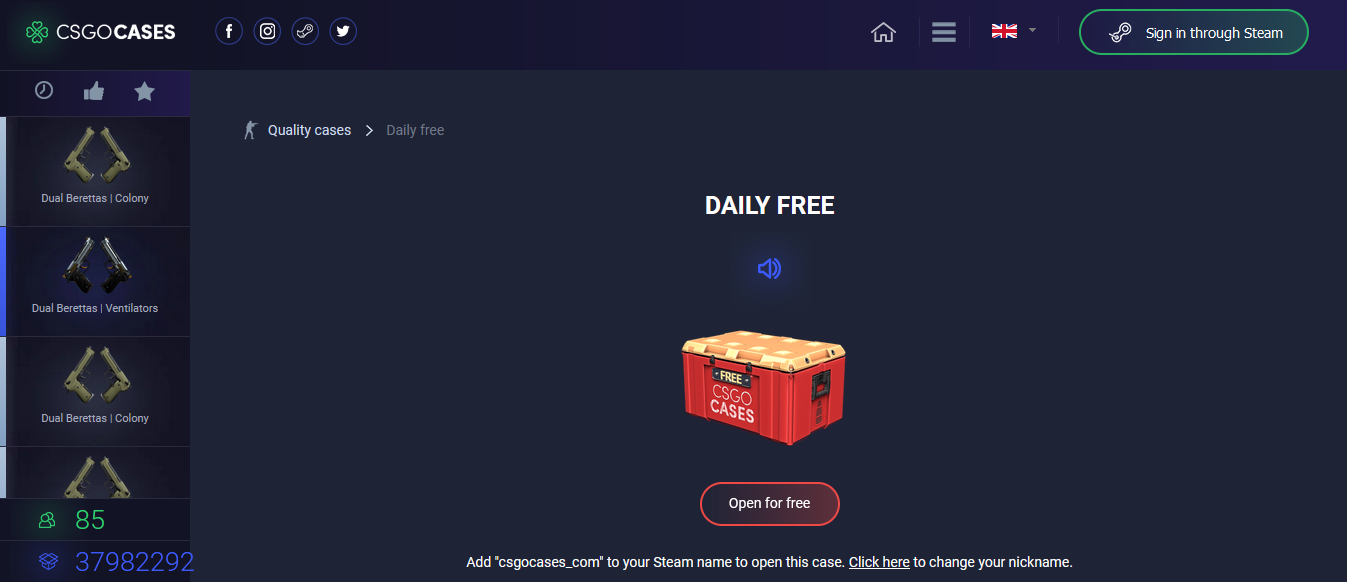 Free CSGO Cases At csgocases.com