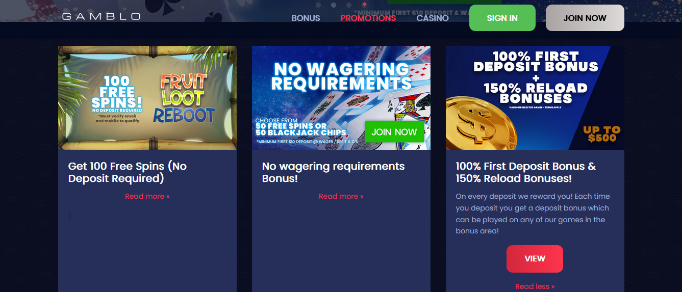 Gamblo Casino Welcome Bonus