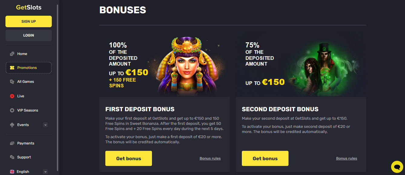 GetSlots Welcome Bonus