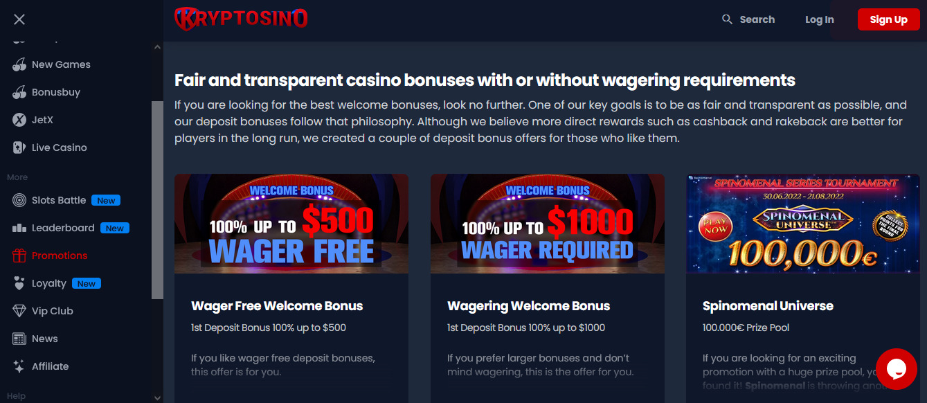 $1000 Kryptosino Welcome Bonus