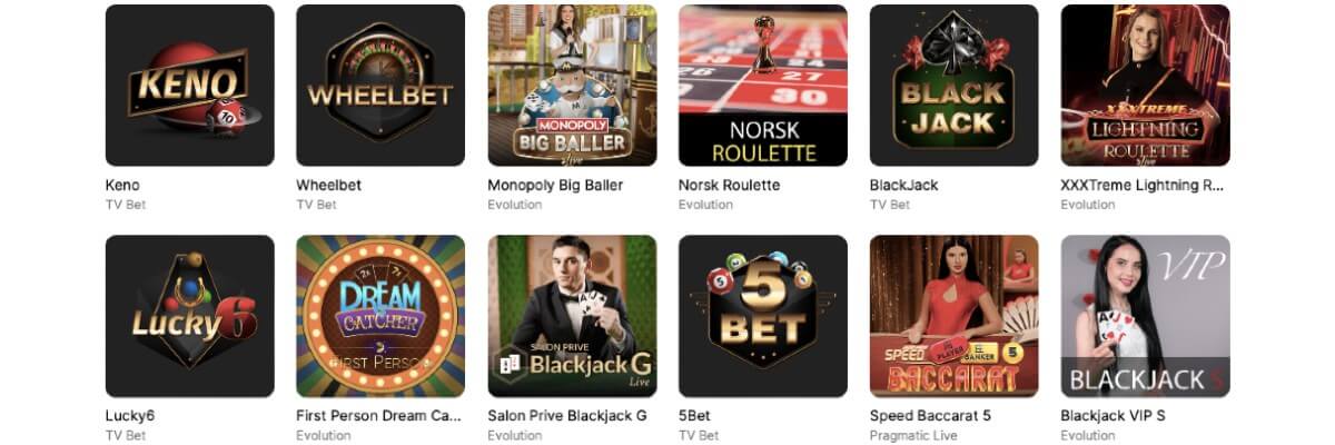 Need for spin games selection