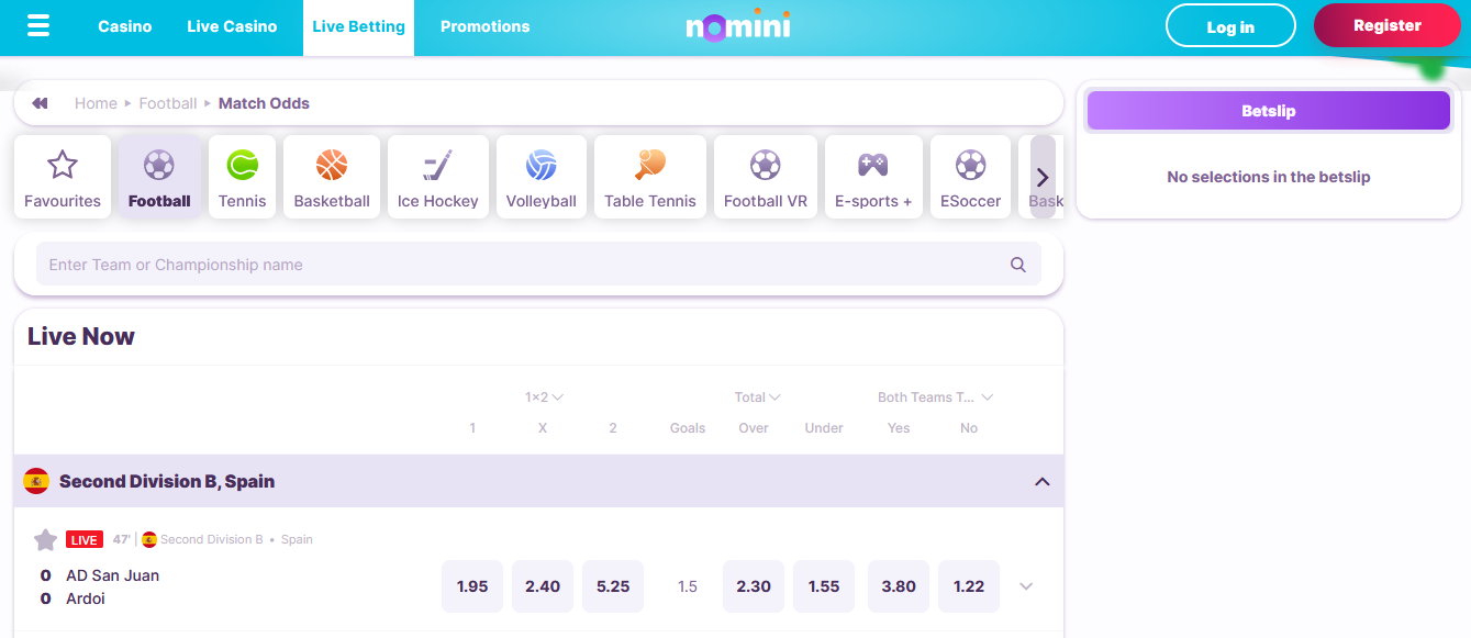 Nomini Online Casino Sports Betting