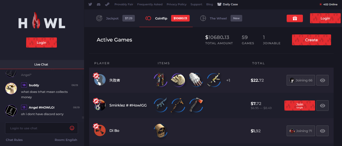 Play Howl.gg CoinFlip