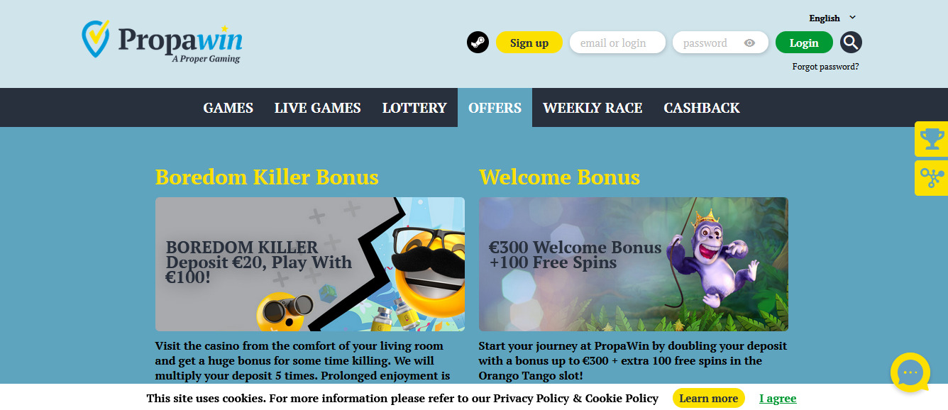 PropaWin Casino Welcome Bonus