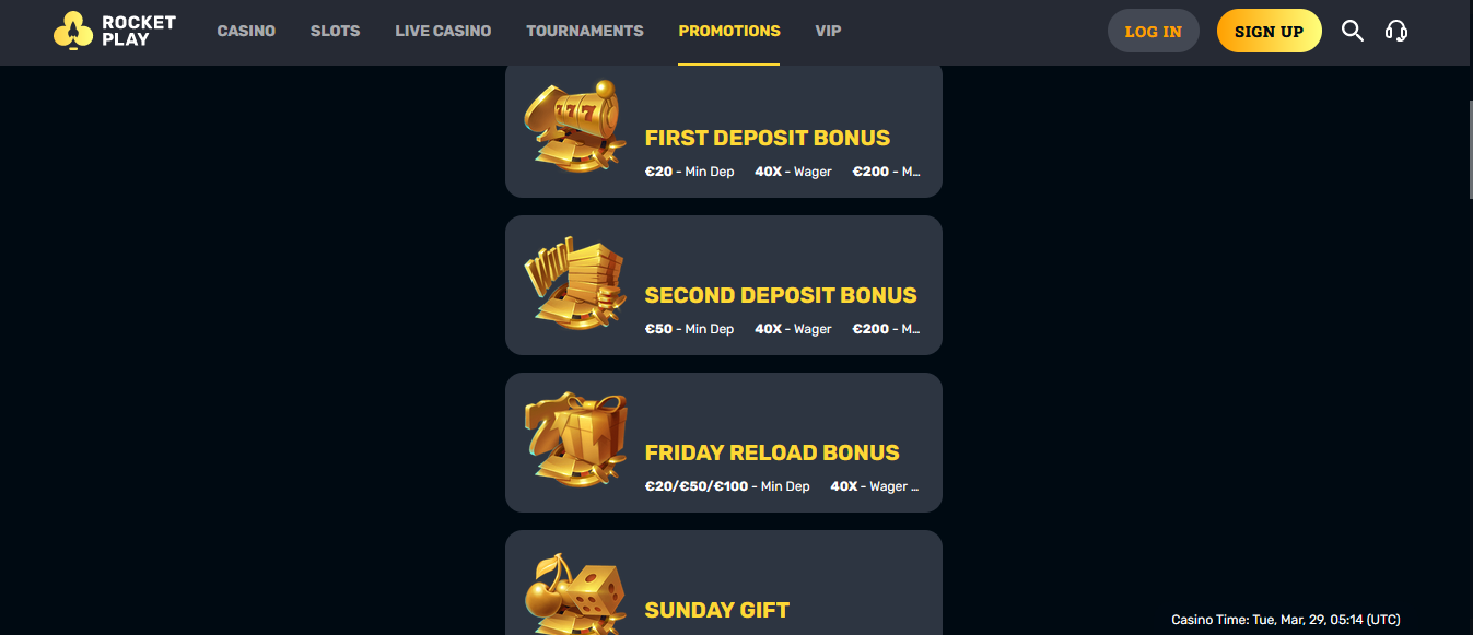 RocketPlay Casino Welcome Bonus