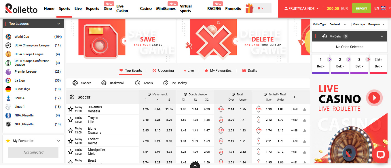 Rolletto Sports Betting