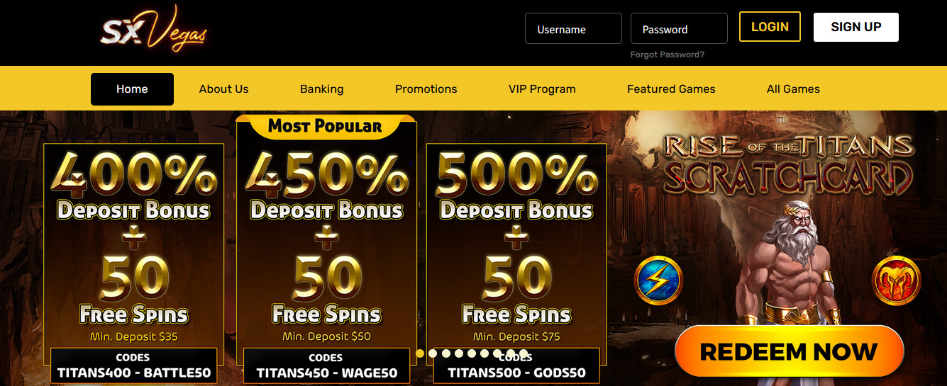 SX Vegas Welcome Bonus