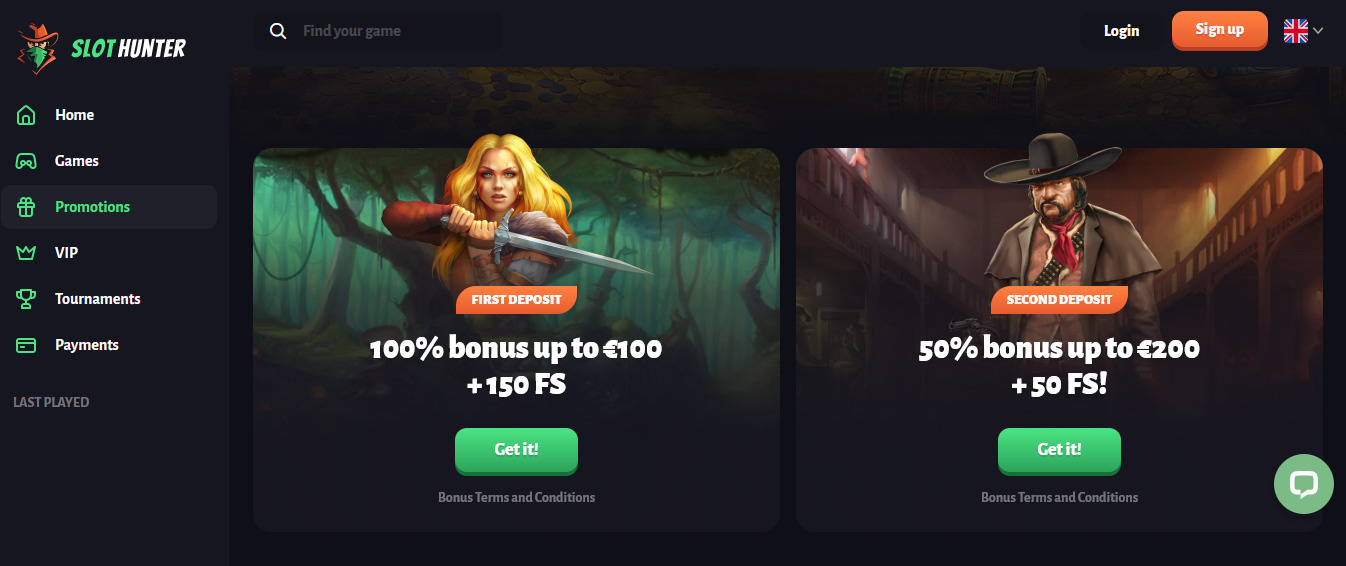 Slot Hunter Welcome Bonus