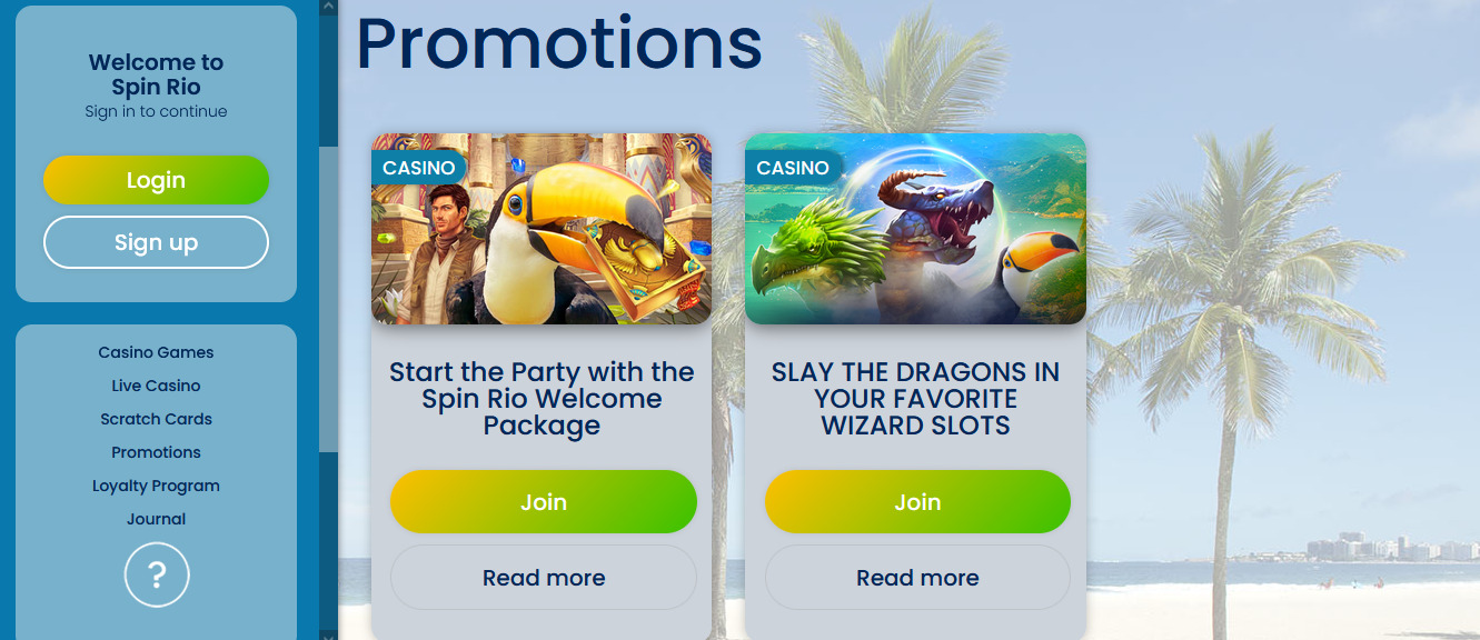 Spin Rio Welcome Bonus