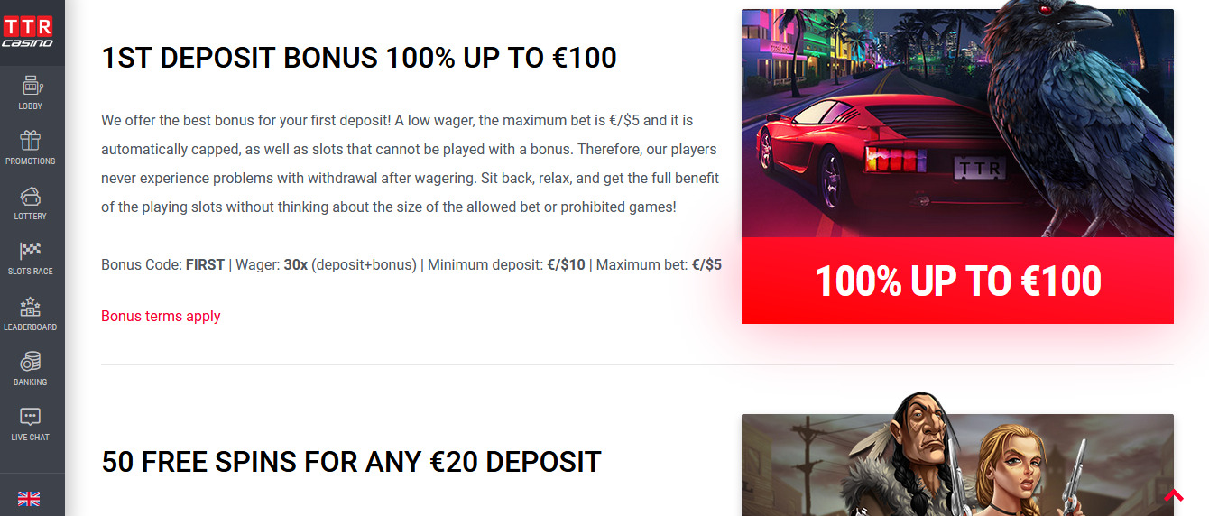 TTR Casino Welcome Bonus