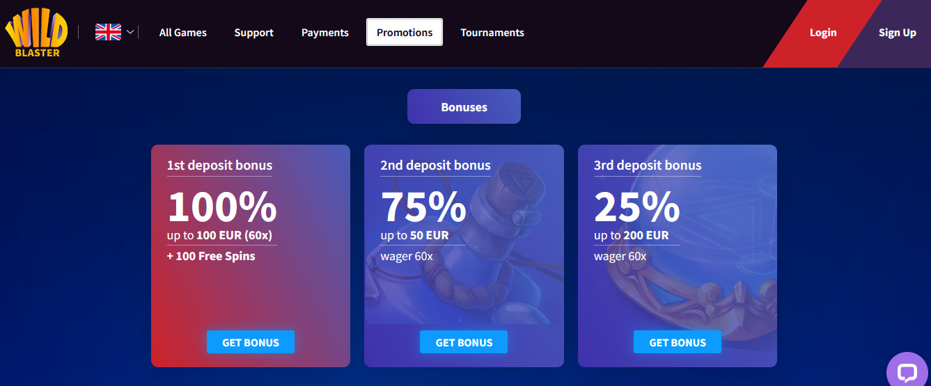 Wildblaster Casino Welcome Bonus