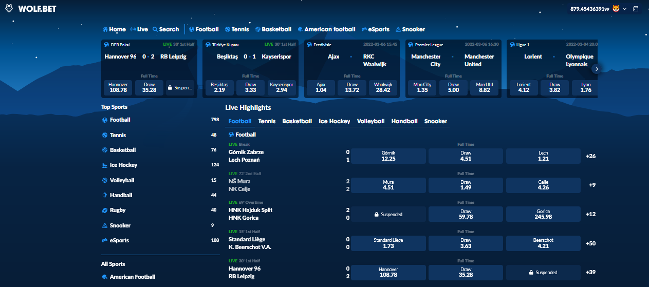 Wolf.Bet Sports Betting