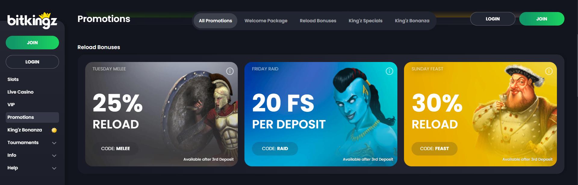 Bitkingz regular promotions