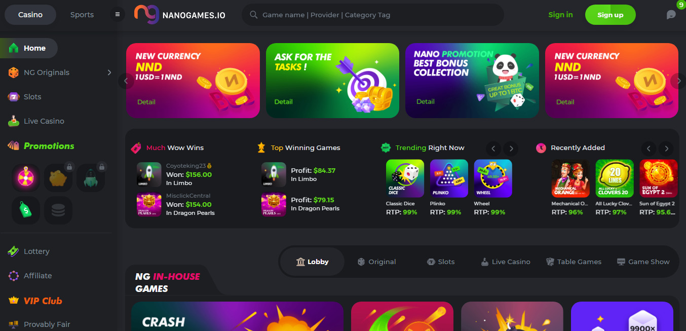 NanoGames.io Casino
