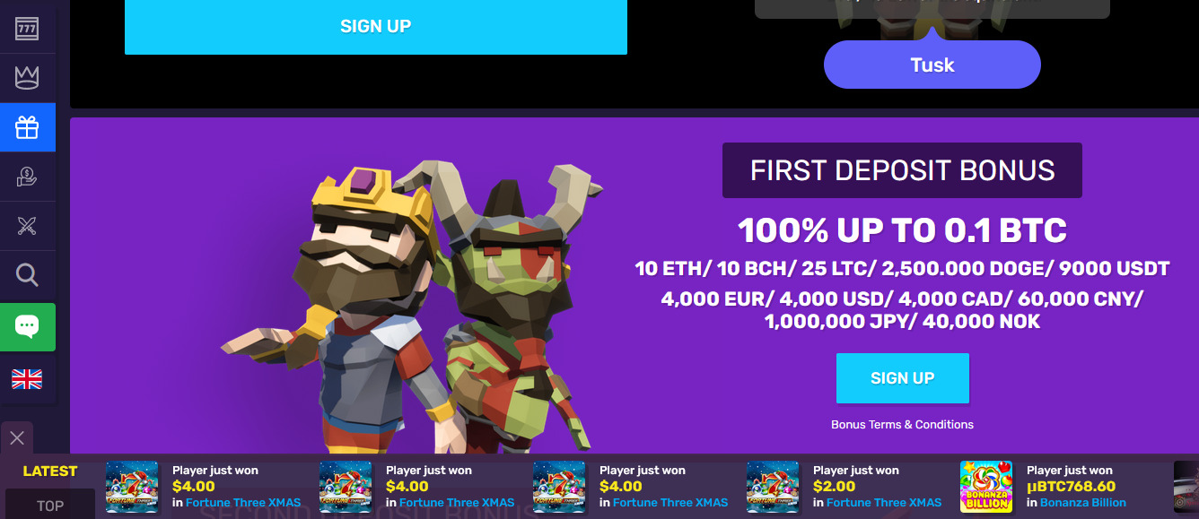 BitcoinCasino.io Promotions