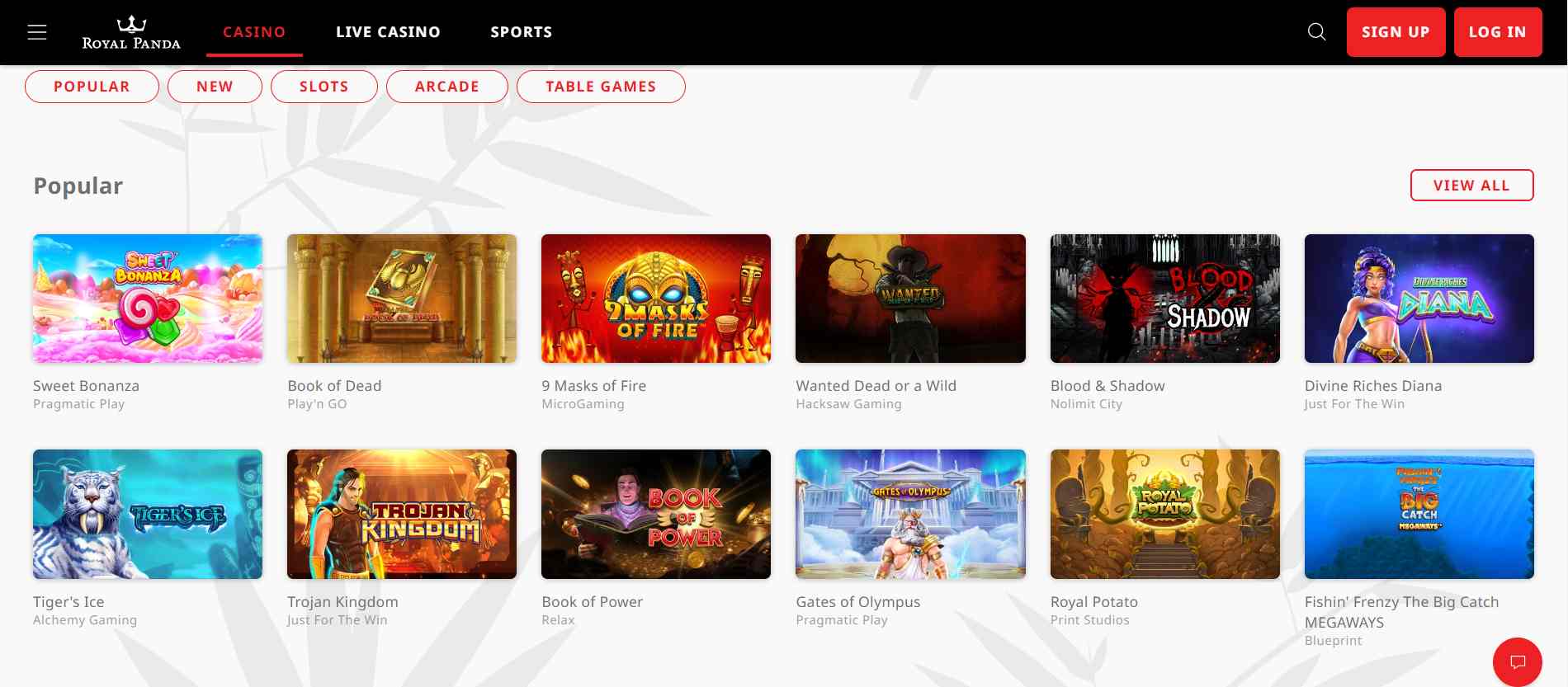 Games Royal Panda Casino