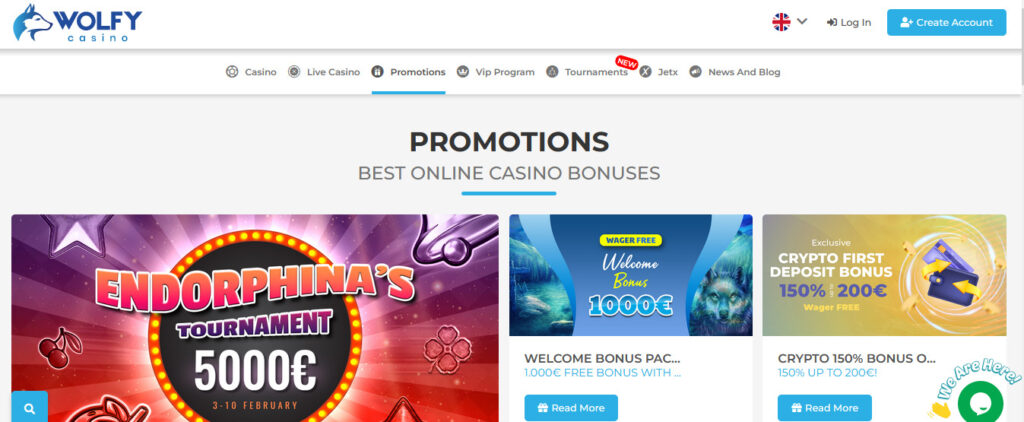 Wolfy Casino Wager Free Bonus