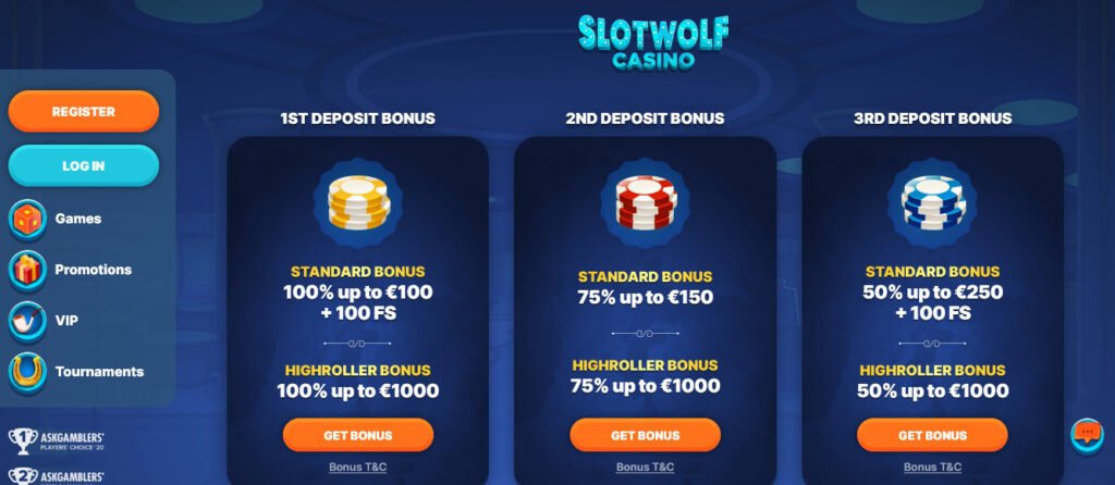 SlotWolf Casino Welcome Bonus