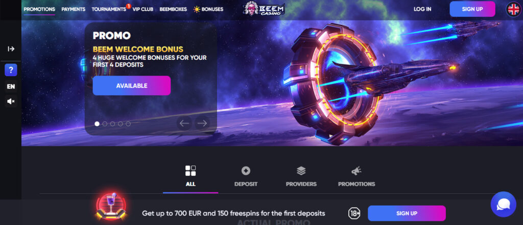 Beem Casino Welcome Bonus