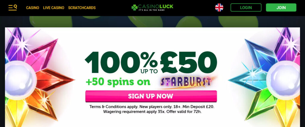 Claim A CasinoLuck Welcome Bonus