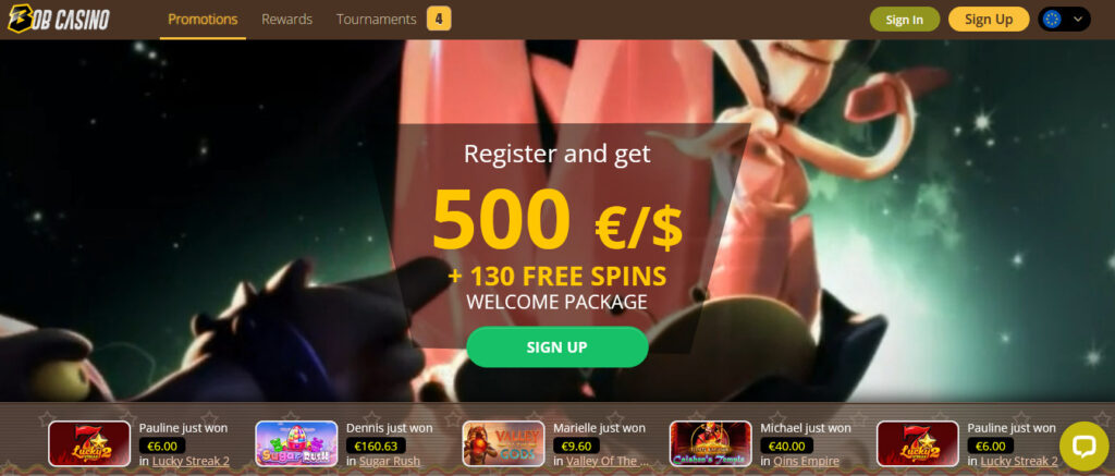 Claim A Welcome Bonus At Bob Casino