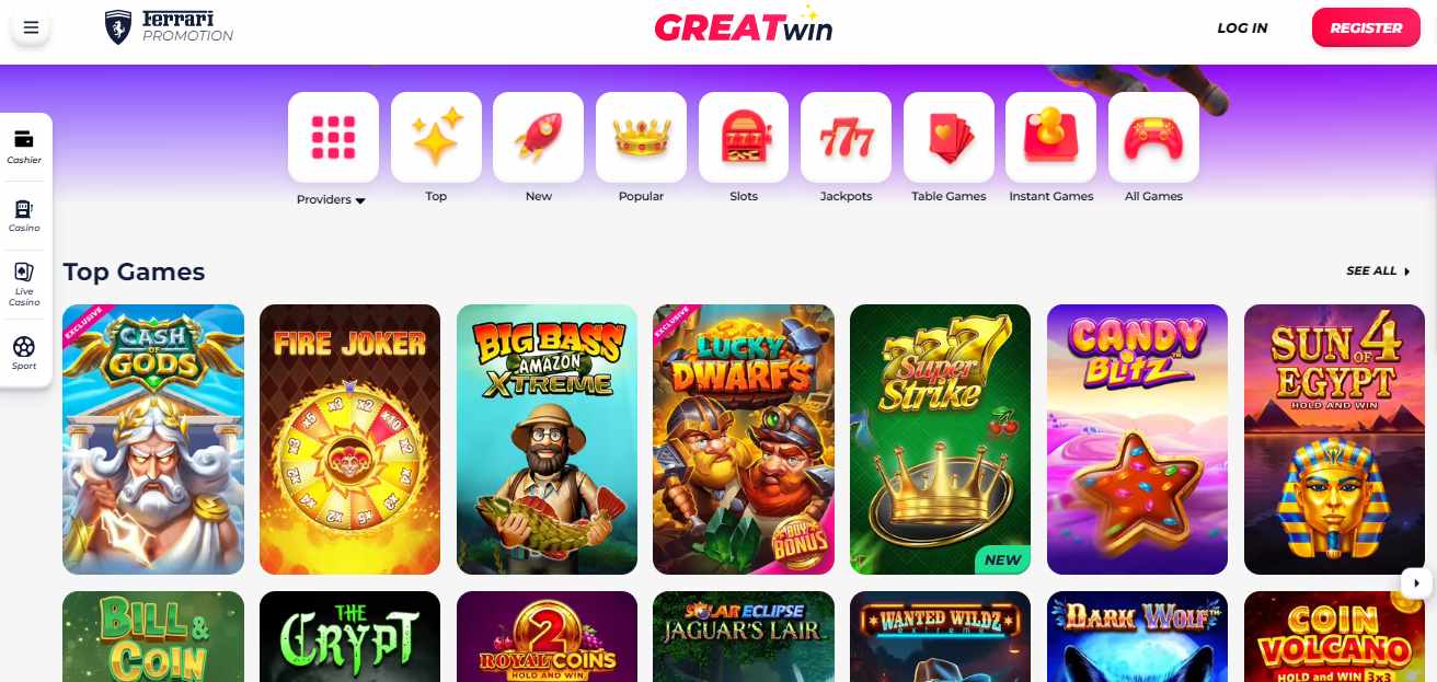 Greatwin Casino, fruitycasinos.com